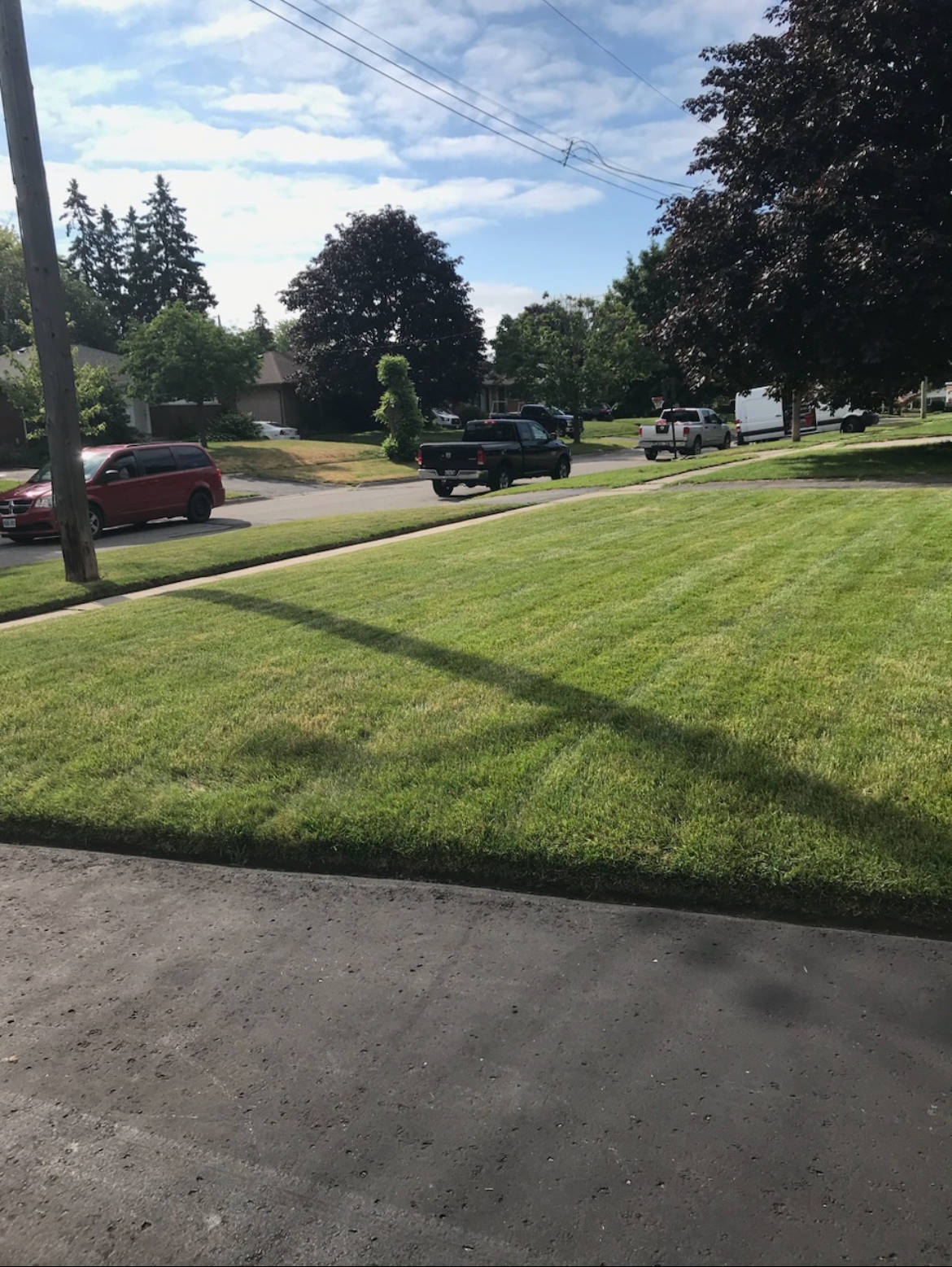 Lawn mowing — freshly striped lawn