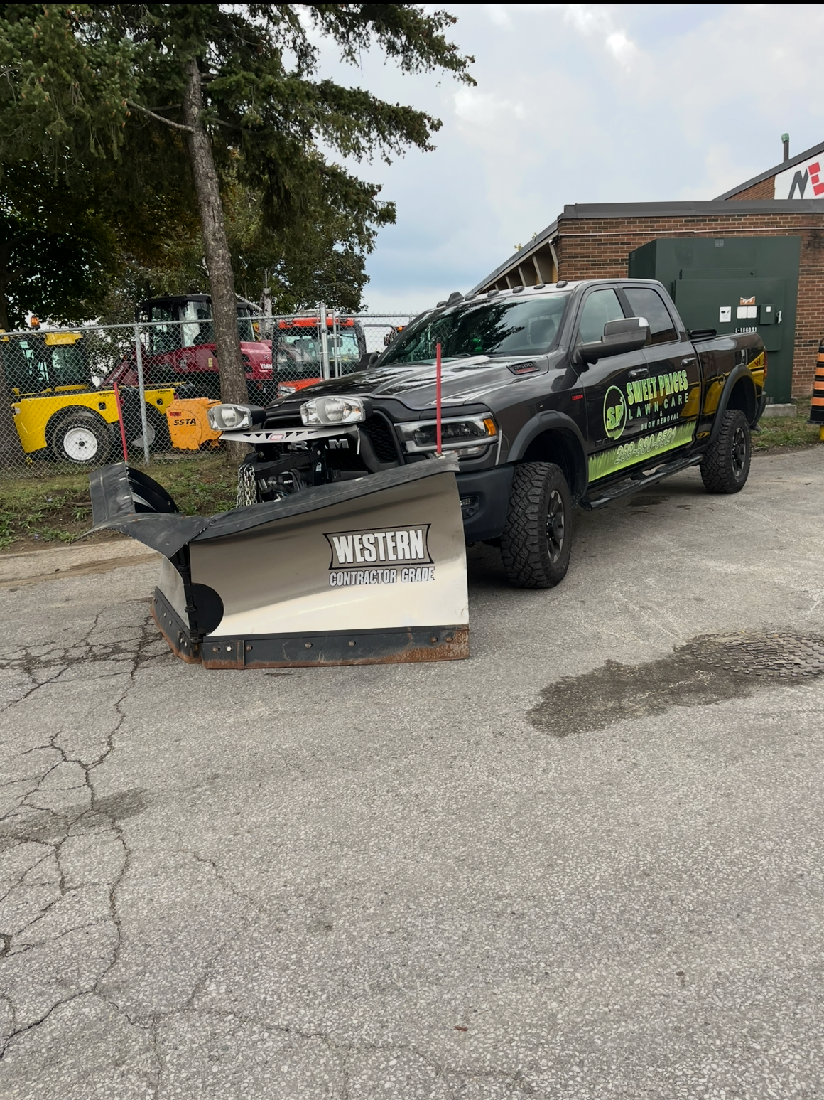 Snow removal — Sweet Price branded truck with Western plow
